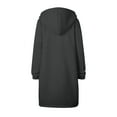 thumbnail image 3 of Women Casual Zip up Polyester Hoodies, Long Hoodie Tunic Jackets Long Sleeve Sweater Dress with Side Pockets Dark Gray L, 3 of 7