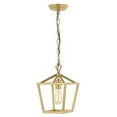 thumbnail image 2 of JONATHAN Y Pagoda 8" 1-Light Classic Traditional Metal Cage Lantern LED Pendant, Gold Painting, 2 of 13
