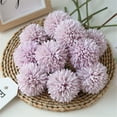 thumbnail image 2 of Bola de crisantemo artificial Oficina en casa Mesa Centro de mesa Flor falsa Adorno de boda, Púrpura 6 piezas Advancent HA8915-06B, 2 of 6