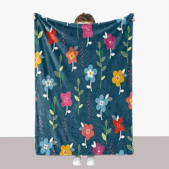 DIY personalized spring floral 3D digital printing for thick blankets - create your own designs.