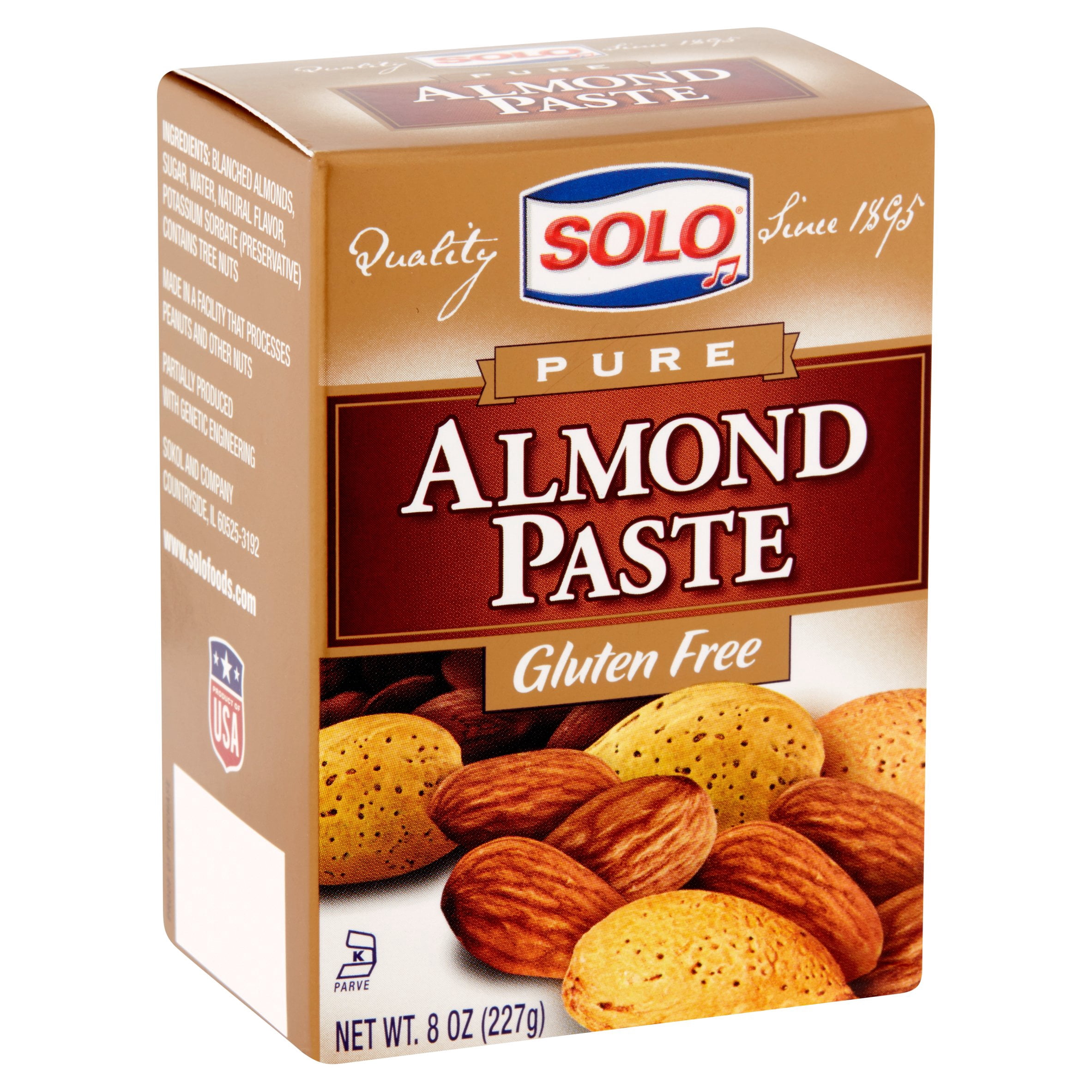 Solo Pure Almond Paste, 8 oz, 12 pack