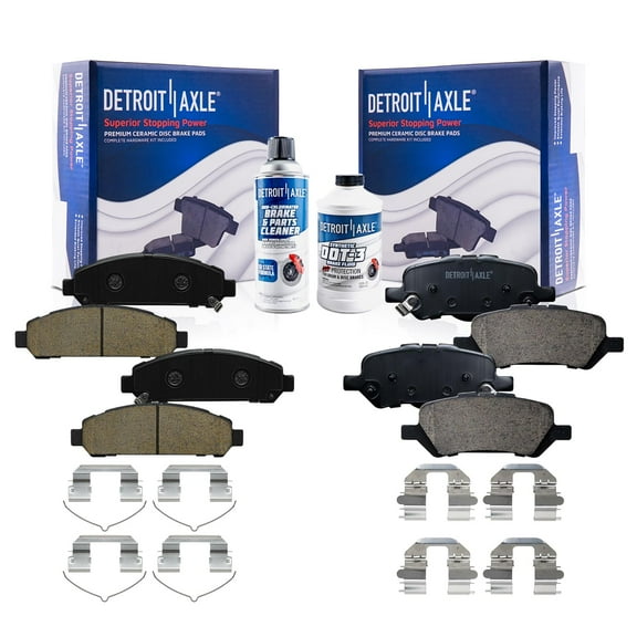 Detroit Axle - Brake Pads for 2009-2016 Toyota Venza 2010 2011 2012 2013 2014 2015 Ceramic Brakes Pads w/Hardware Front and Rear Replacement