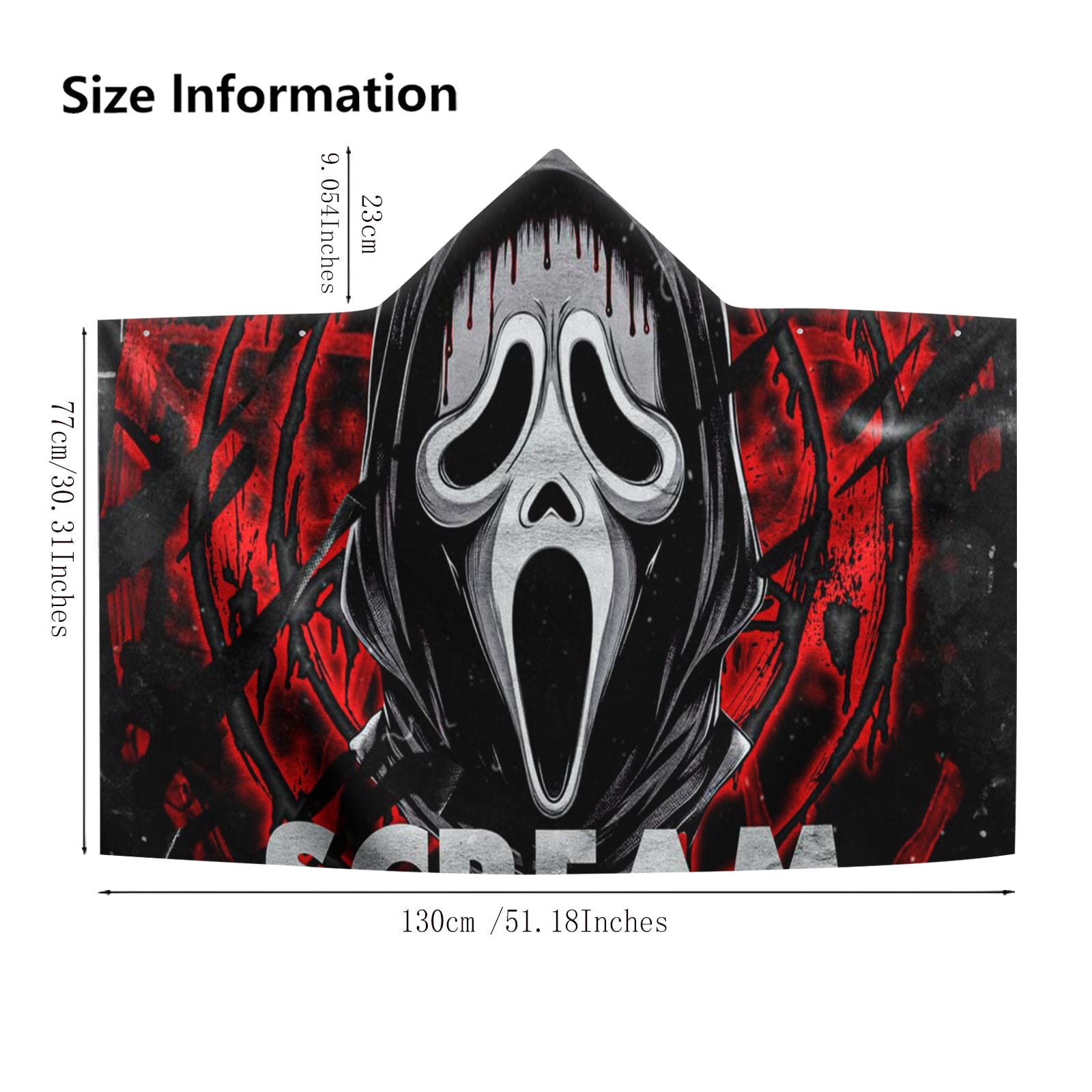 Scream Movie Hooded Kids Beach Towels Bath Hat Toddler Microfiber Swim Cover-ups Poncho Absorbent Pool Wrap