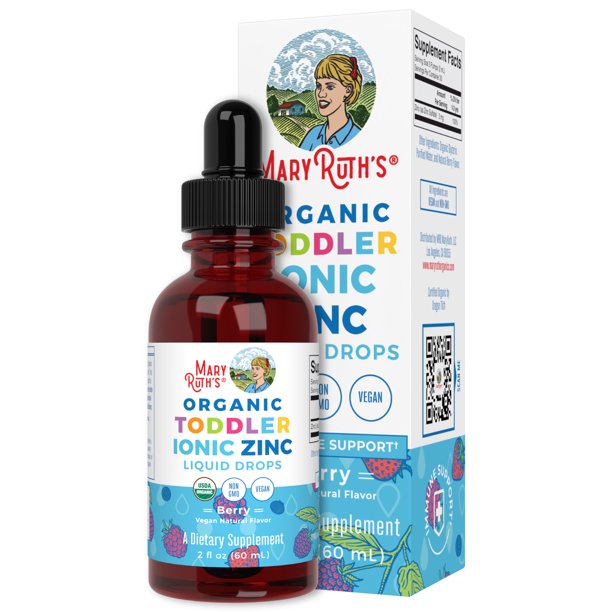 MaryRuth Organics USDA Organic Ionic Zinc Liquid Drops Zinc Sulfate for Immunity Support