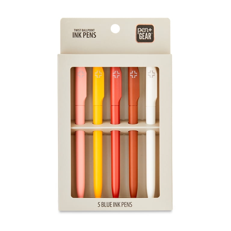 Pen+Gear Twist Ballpoint Ink Pen, Blue, 0.5mm, 5 Pack photo 3