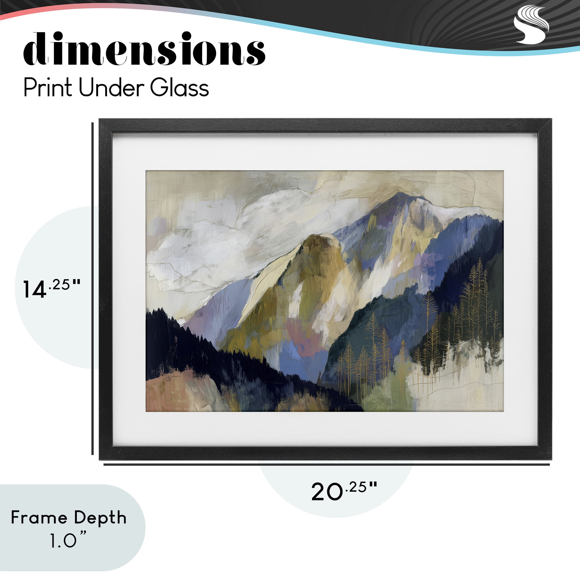 Stupell Industries Mountain Forest Landscape Black Framed Print Under Glass, design by Chromatic Storm Studio
