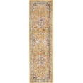 thumbnail image 1 of homeroots home decor 385561 2’ x 8’ Ivory and Yellow Center Medallion Runner Rug, 1 of 1