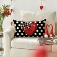 thumbnail image 4 of Valentine''s Day Heart Polkadot Throw Pillow Cover, 12 x 20 Inch Love Black Cushion Case Decoration for Sofa Couch, 4 of 6