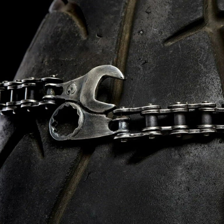 Biker Bracelet Men Bike Chain Bracelet Triple Chain 