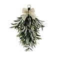 thumbnail image 2 of 24" Artificial Olive Branch Teardrop Swag â Realistic Greenery Wreath for Front Door, Wall, Home & Year-Round Decor â Farmhouse Rustic Floral Accent for Indoor Outdoor, 2 of 5
