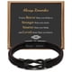 thumbnail image 1 of Pulsera de cuero de acero inoxidable para viajeros lovemyson pulsera de acero inoxidable negra con succión magnética para hombre, 1 of 6
