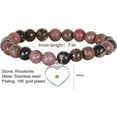 thumbnail image 3 of Miscarriage Gift Heart Charm Stretch Bracelet Crystals and Healing Stones Bracelet for Mother Father, 3 of 3