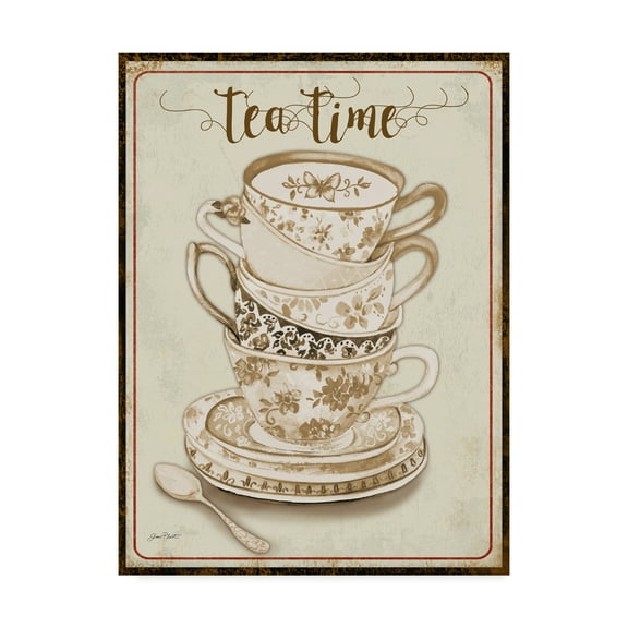 Trademark Fine Art 'Watercolor Teacups 2' Canvas Art by Jean Plout