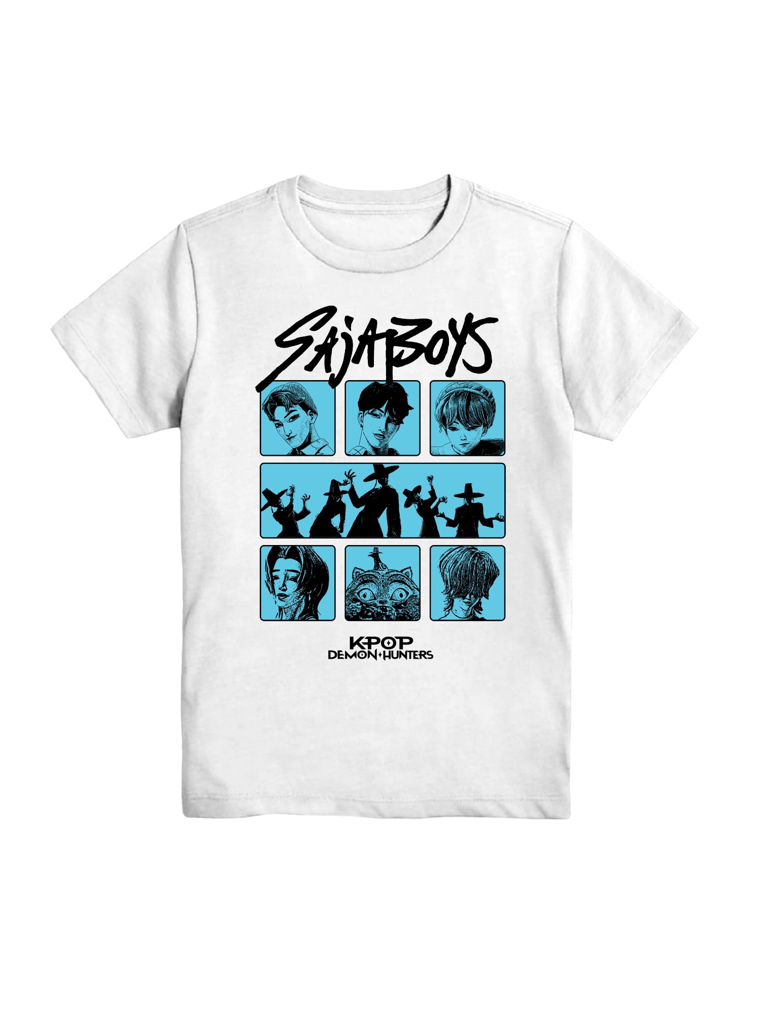 Kpop Demon Hunters Boys' Graphic Tee with Short Sleeves, Saja Boys, Sizes 4-18
