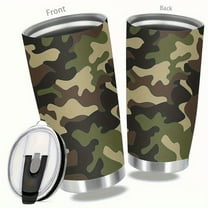 JIT 20 oz Camouflage Printed Water Tumbler with Lid and Straw, Insulated Travel Coffee Cup, Valentine's Day Gift for Him