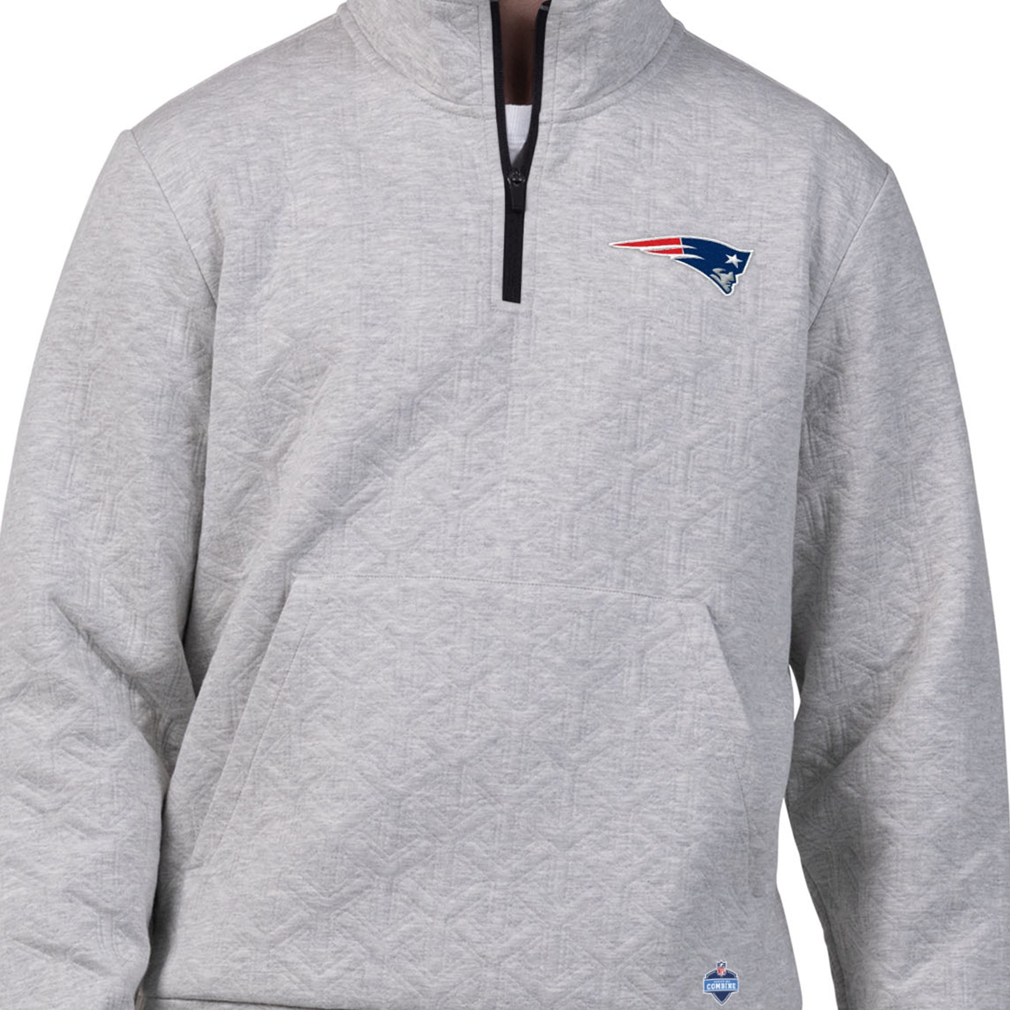 New England Patriots Men's NFL Combine Textured 1/4 Zip Pullover Longsleeve Fleece