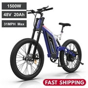 Aostirmotor vélo électrique, 1500W moteur 48v 20ah batterie au lithium amovible, pneus 26x3 pouces, vélo électrique pour adultes