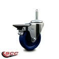 thumbnail image 2 of 4 Inch Solid Poly Wheel Swivel 3/4 Inch Threaded Stem Caster with Brake, 2 of 2
