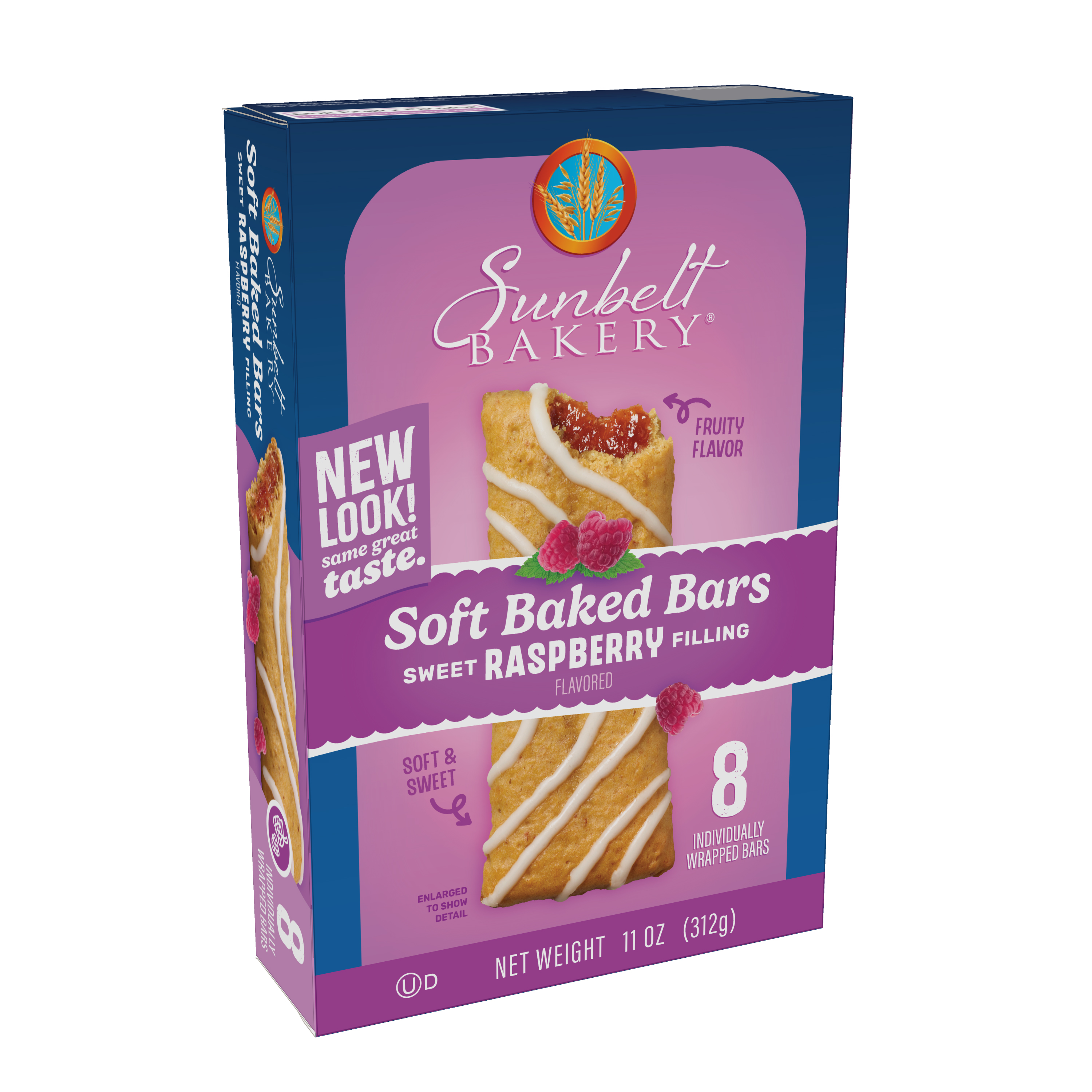 (4 pack) Sunbelt Bakery Raspberry Fruit & Grain Bars, No Preservatives