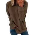 thumbnail image 1 of Chemises de Compression à Manches Longues pour Femmes à Col Rond Uni Plus Sweat-Shirt Oversize Ample Pulls à la Mode des Hauts Légers pour les Femmes de Grande Taille Gris, 1 of 3