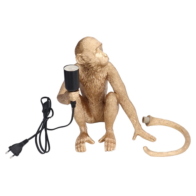 Monkey Lights, Easy Replaceable Natural Vivid Style Animal Lamp Reliable Durable Resin Material For Office For Library For Baby Room EU Plug