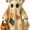 1pc, variant on Cozy Autumn Patchwork Ghost with Glowing Pumpkin Vintage Halloween Decorations Halloween Ghost Decor Lighted LED Tabletop Figurine Cute Spooky Room Home Shelf Tray Decorative Night Light Statue, 1pcs