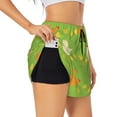 thumbnail image 3 of Lsque Funny Chicken Printed Women's Running Shorts with Liner Pockets,Elastic Quick Dry Workout Athletic Gym Yoga Shorts,Womens High Waist Shorts-XX-Large, 3 of 9