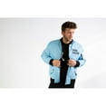 thumbnail image 2 of SYC Apparel Soft Blue Bomber Jacket, Nylon, Zip Pockets, Men, 2 of 3