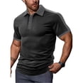 thumbnail image 2 of Domuza Mens Polo Shirts Short Sleeve Moisture Wicking Golf Athletic Collared Shirt Tennis T-Shirt Summer Work Tops Black 3XL, 2 of 5