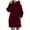 Wine, variant on jsaierl Women's Solid Color Hoodie Full Zip Long Sleeve Sweatshirts Long Jacket Coat Tops With Pockets