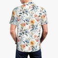 thumbnail image 4 of Balery Lilies Flowers Printed Men’s Short Sleeve Polo Shirt, Midweight Men's Shirt,Golf Polo shirts -Large, 4 of 9