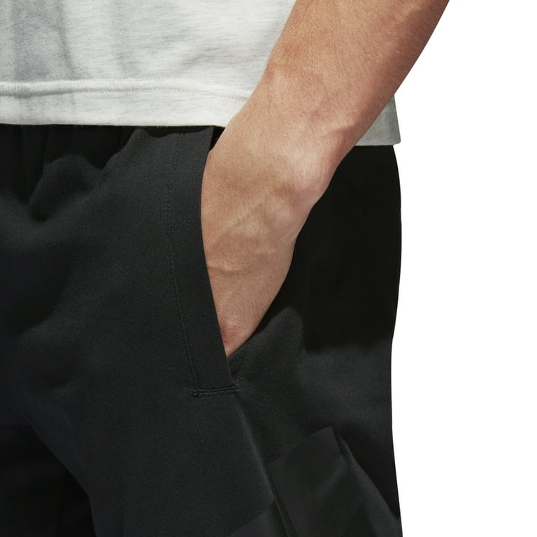 adidas Men's Essentials Performance Logo Pant (Black/White, X-Large)