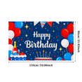 thumbnail image 2 of Happy Birthday Banner with Balloons Cakes and Stars Background Party Decoration for Birthday Party Photography Props and Event Backdrop, 2 of 7