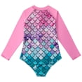 thumbnail image 4 of KYAIGUO Kids Baby Girls Long Sleeve one-piece Swimsuits Bathing Suit Big Girls Toddler Bathing Suits Summer Beach Swimwear Bikini Swimsuit Zip Swimwear,Sizes 4-12T, 4 of 9
