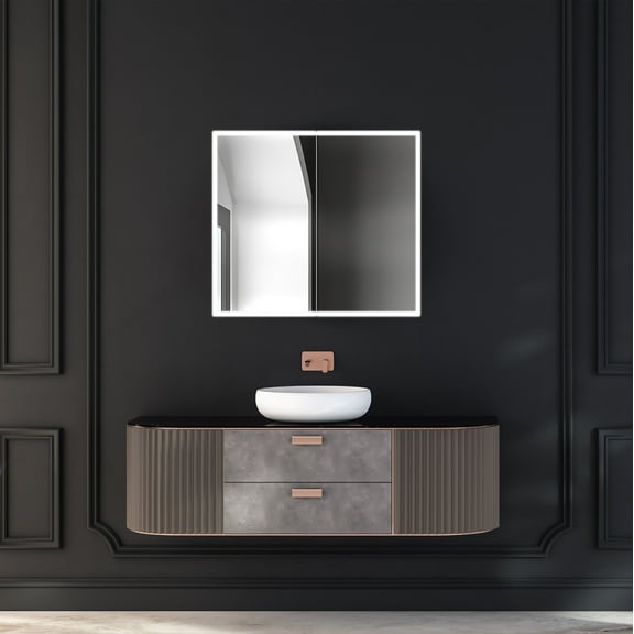 Dreamwerks 36"W x 32"H LED Bathroom Medicine Cabinet with Integrated Touch Switch and Magnifying Glass