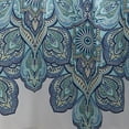 thumbnail image 5 of VCNY Home Pandora Bohemian Aqua Damask Polyester Shower Curtain, 72" x 72", 5 of 5