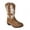 TAN, variant on Kensie Girl Zip-up Low Heel Faux Leather Cowgirl Boots