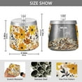 thumbnail image 2 of Yayeee Ashtray with Lid for Cigarette Smokeless Stainless Steel Home Ash Holder, Yellow Flowers, 2 of 7