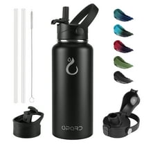 Opard Sports Water Bottle - 32 Oz, 3 Lids (Straw Lid, Flip Lid, Spout Lid), Leak Proof, Vacuum Insulated Stainless Steel, Double Walled, Reusable Metal Canteen