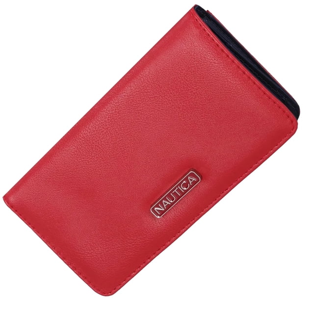 Cartera Nautica Seaside Slim de piel vegana roja con bloqueo RFID