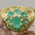 thumbnail image 6 of LBG British Made Solid 9k Yellow Gold Natural Emerald Womens Anniversary Ring - 33 size options - Size 12, 6 of 8