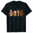 thumbnail image 3 of Camiseta de Feliz Navidad para hombre, camisetas para amantes de los beber, camiseta divertida de cerveza de Papá Noel, camisetas gráficas de luces navideñas de gran tamaño para hombre, 3 of 5