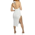 thumbnail image 6 of Biekopu Women Summer Bodycon Dress, Sleeveless Tie-up Backless Ripped Slit Midi Dress Clubwear, 6 of 9