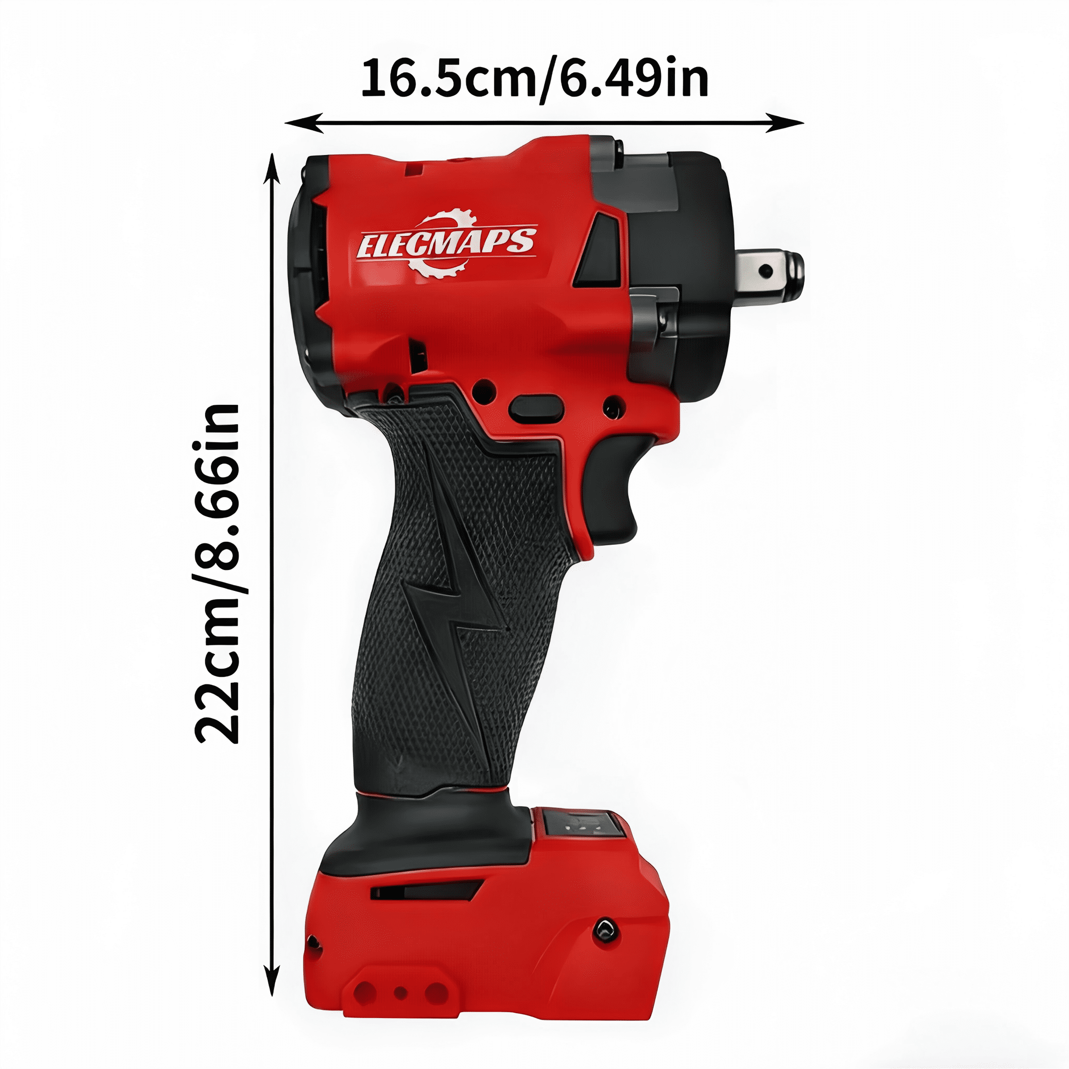 ELECMAPS 3-in-1 Cordless Impact Wrench 1/2 Inch, Brushless 450N.m, 3-Speed, Compatible with Milwaukee M18 Batteries, Set with 6 Magnetic Phillips Bits, Bare Tool Only