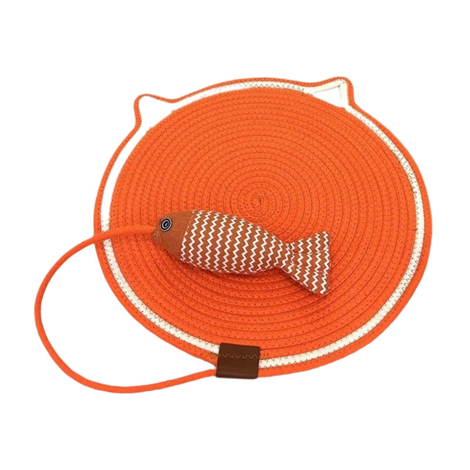 Gazechimp Cat Scratch Mat with Fishy Ball Cat Floor Scratching Pad for Couch Floor Rug L