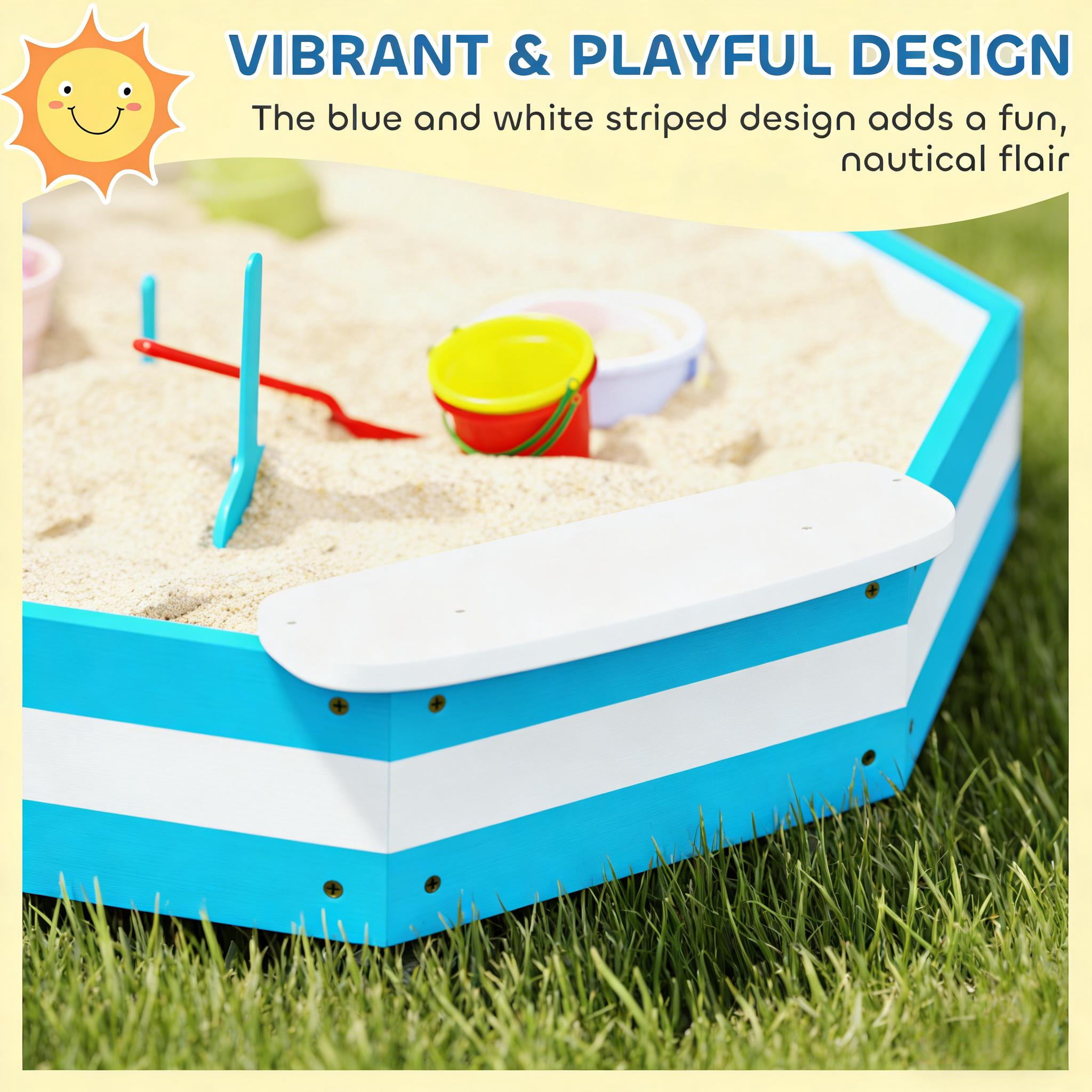 Kids Sandbox with Corner Seats