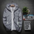 thumbnail image 1 of Chaquetas Hanzidakd para hombre, abrigos de invierno y otoño, manga larga, color liso, cuello alto, bolsillo con cremallera completa, ligeras, holgadas, gabardinas, cárdigan informal, tops, gris, 6XL, 1 of 8