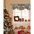 thumbnail image 4 of Merry Christmas Tie Up Valances Curtain, Winter Truck Pine Chalet Snowflake Grey Adjustable Rod Pocket Short Window Treatment Tie Up Curtains Valances for Kitchen Living Room Bathroom 54x18 Inches, 4 of 9