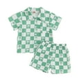 thumbnail image 2 of Baby Boy Summer Clothes 6-9 Months Toddler Baby Boy Outfit Heart Print Cotton Linen Button Down Short Sleeve Shirts Top and Shorts Set, 2 of 3
