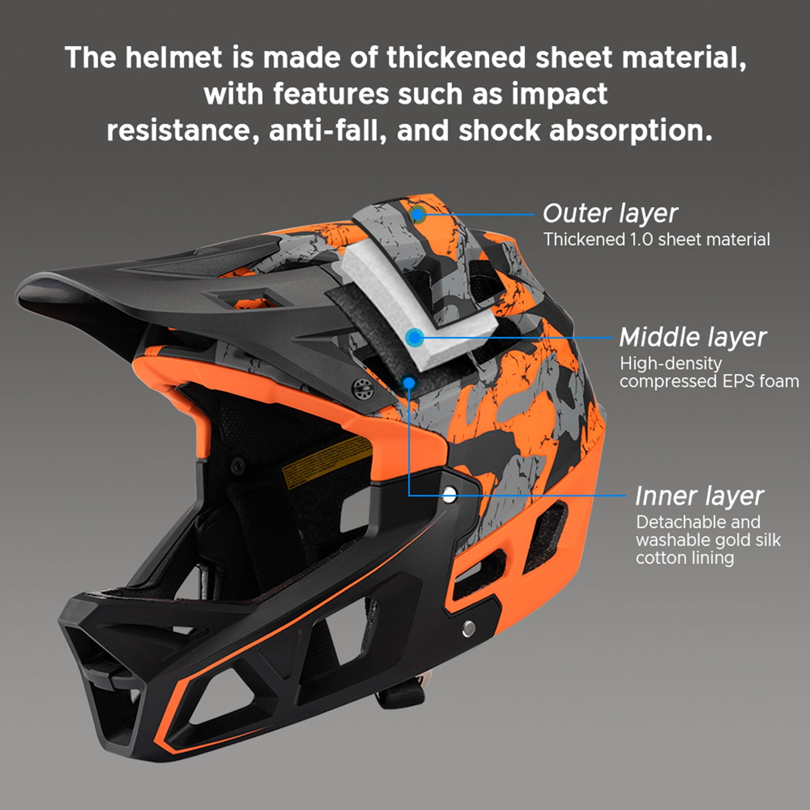 Helmet Full Face Mountain Bike Helmet Adult Racing Downhill  Helmet For Men/Women Adult Mountain Bike Helmet With Visor Over 31 Vents Bike Helmet